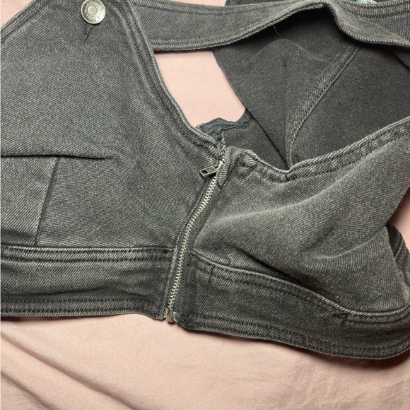Wild Fable Black Denim Crop Top size Medium - Picture 10 of 11